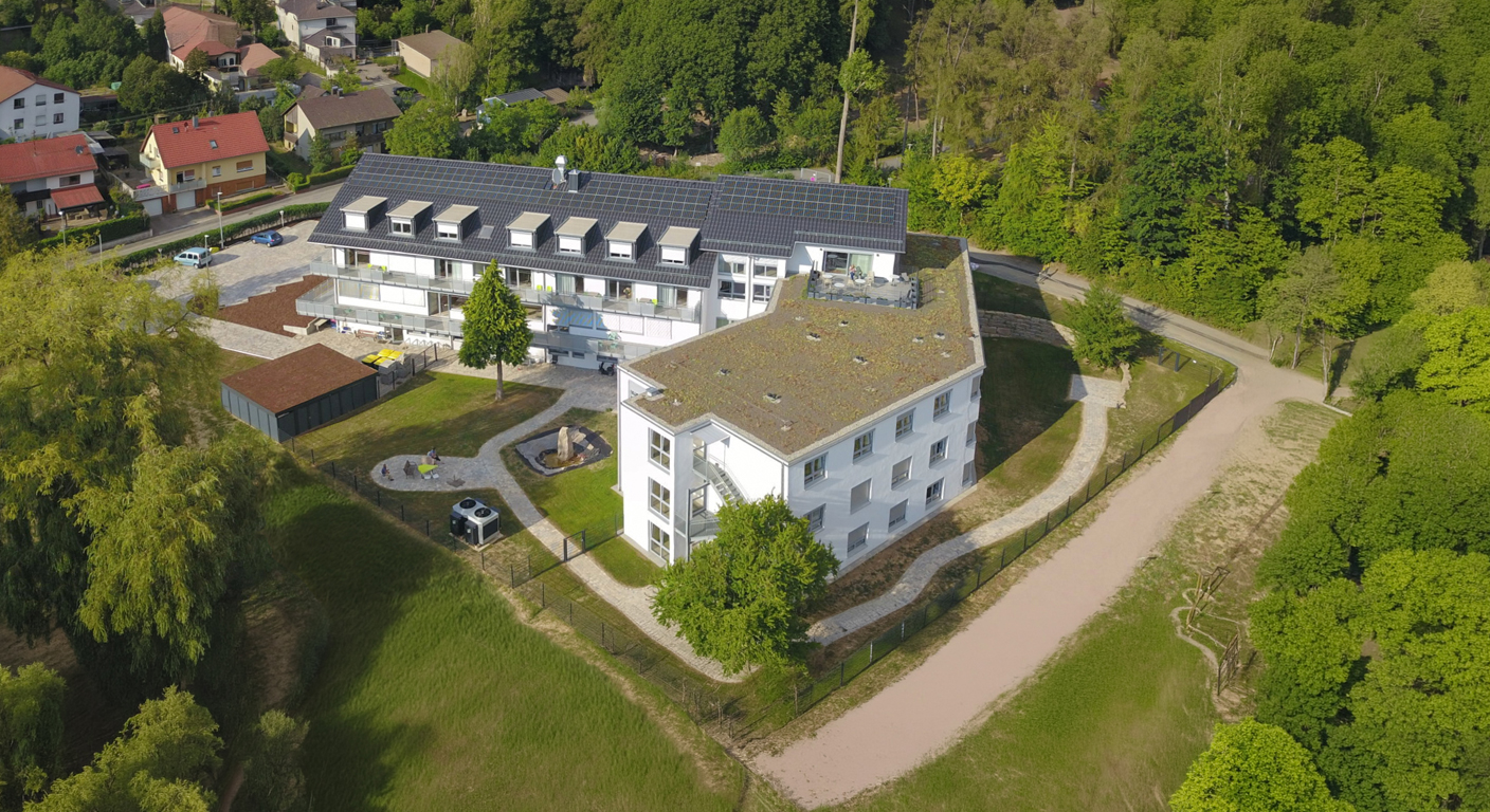 Luftansicht Seniorendomizil am Wildpark